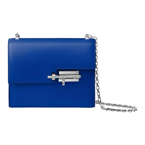 HERMES Verrou Tadelakt Телячья кожа Verrou Сумка Сумка через плечо Мини Женская Синяя