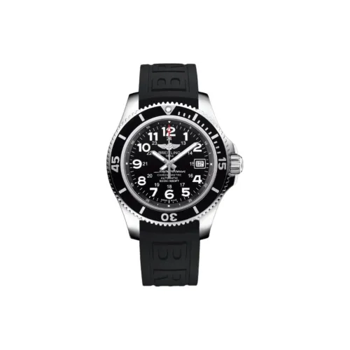 Breitling Super Ocean Collection Автоматический Механический Часы Мужские 42 мм Черный Циферблат Резиновый Ремешок