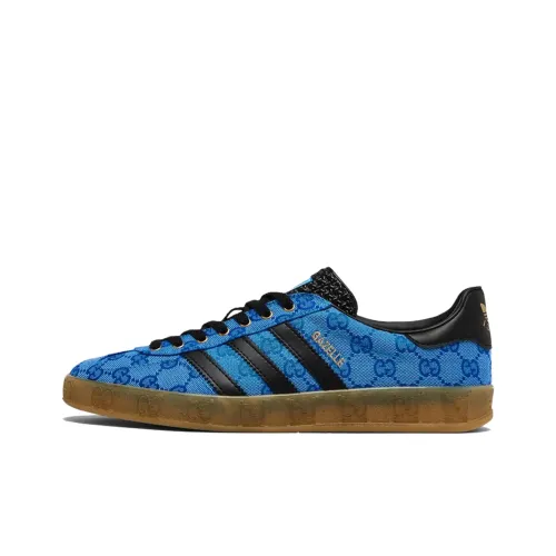 GUCCI X ADIDAS Originals Gazelle Ускоренно-износостойкие Низкие Кроссовки для скейтбординга Мужские Синие
