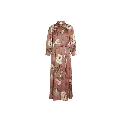 Marella Длинное платье с длинными рукавами женское бронзовый розовый