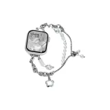 [Классический дизайн] Жемчужный цветочный дизайн - серебряный