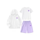 Белый + Белый + Фиолетовый [Набор из трех предметов, быстросохнущий]