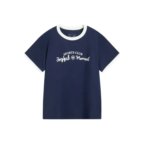 LINING Sports Life Collection T-Shirt Женская Темно-Корабельный Синий