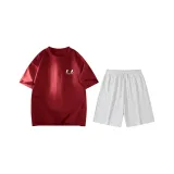 Бордовый (Бордовый топ + Цветочный, белый и серый шорты)