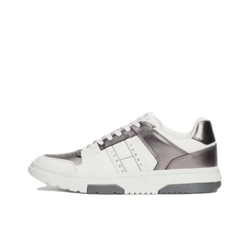Tommy Hilfiger Zapatillas Low Топ Кроссовки для скейтбординга Женские Белые Серебряные