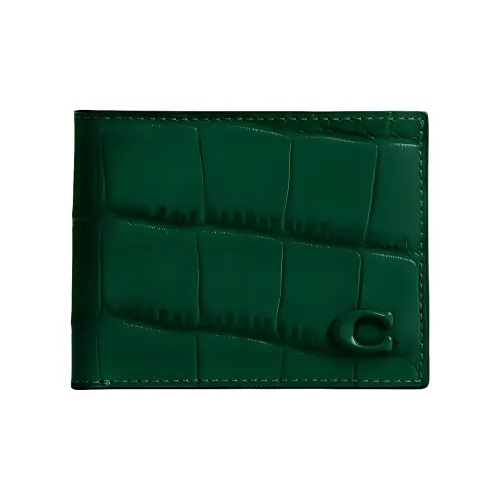 COACH Телячья кожа Кошелек Мини Мужской Плющево-зеленый