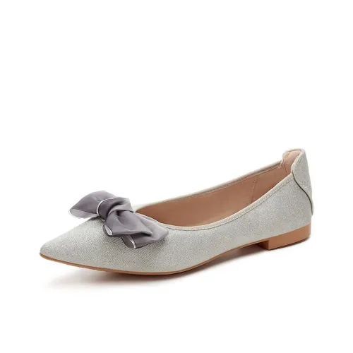 QUICHESHOES Женские повседневные туфли Серебристо-серый Женские