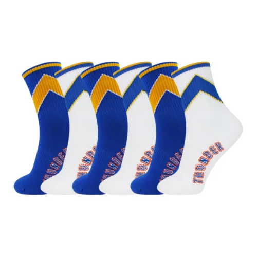 NBA Team 6 Pack Синий+Белый Мужские MID Носки до икры