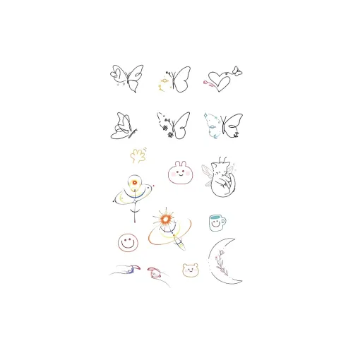 YINBA Colorful Милый Бабочка Tattoo Наклейка Полуперманентная Водонепроницаемая Наклейка на Пальце и Ключицу Сексуальная Реалистичная Наклейка с Татуировкой