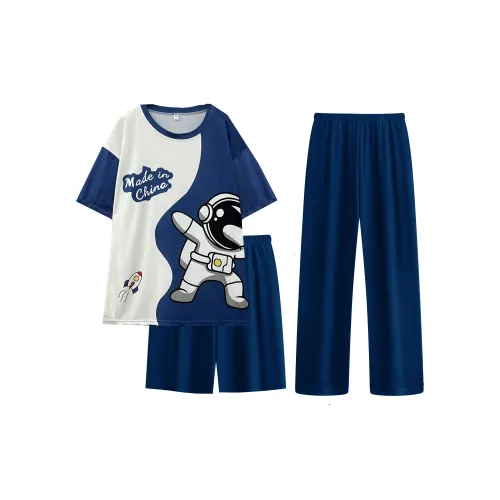 QIAONITONG Мультяшный Космонавт Мужской Пижамный Комплект