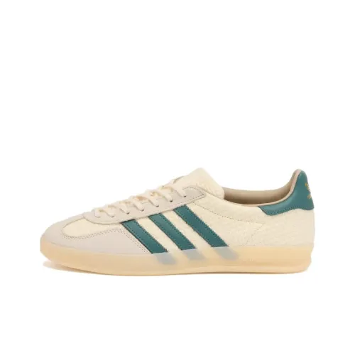 Adidas Originals GAZELLE INDOOR Устойчивые к истиранию низкие скейтбордические кроссовки Мужские Бежево-зеленые