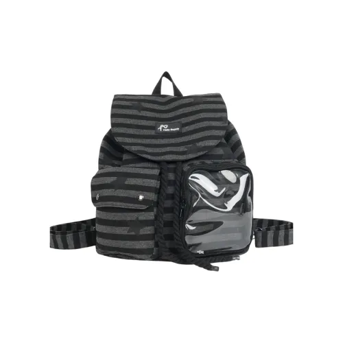 Single Warehouse Нейлон Рюкзак Стандартный Женский Черные Полосы Звезда Цвет