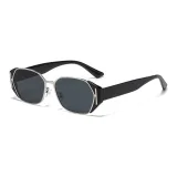 Черно-серебряная оправа с серыми линзами