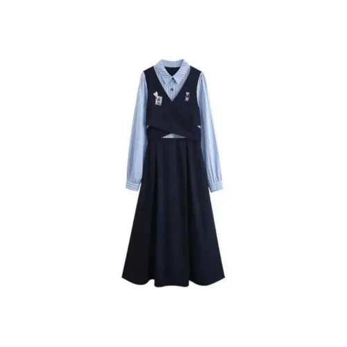 DANCANG Длинное платье с длинными рукавами женское