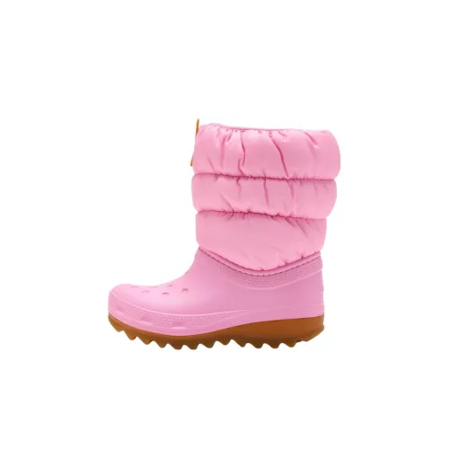 Crocs Neo Puff Устойчивая к истиранию высокая обувь для малышей Розовая для новорожденных и малышей