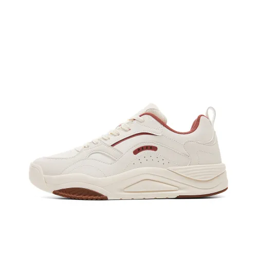 PEAK Taichi Прогулка Покрытие Устойчивое к истиранию Высота Увеличивающая Низкие Кроссовки для Скейтбординга Мужские Холст Белый Красный