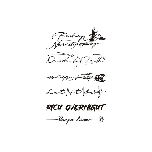 LIEJI ArtS Английский язык Мгновенное богатство Травяной Tattoo Стикер