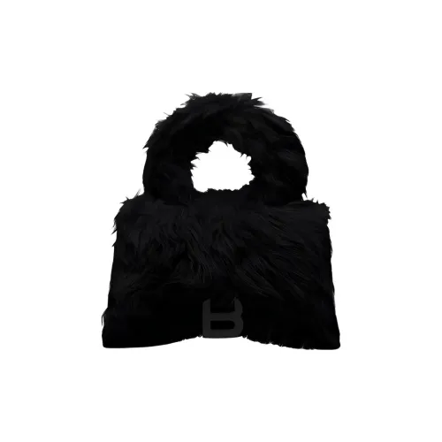 Balenciaga Плюшевая сумка Hourglass Сумка на одно плечо Сумка через плечо Экстра маленькая Женская Черная