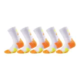 Баскетбольные носки, белый, желтый, оранжевый, упаковка из 5 пар.