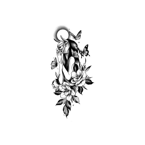 LIEJI Eclipse Луна Лоза Травяной Tattoo Наклейка