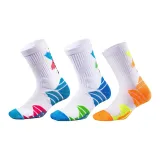 Баскетбольные носки, упаковка из 3 пар (белый, синий, розовый / белый, синий, зеленый / белый, желтый, оранжевый).