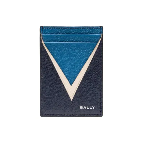 BALLY Тисненый Телячья кожа Держатель для карт Мужской Синий