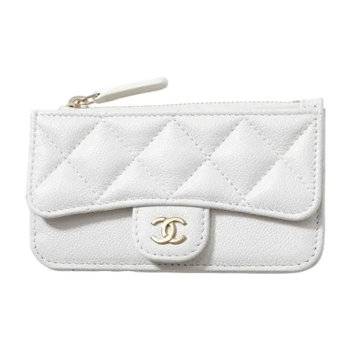 CHANEL Кожа Кошелек Держатель для карт Женская Белый