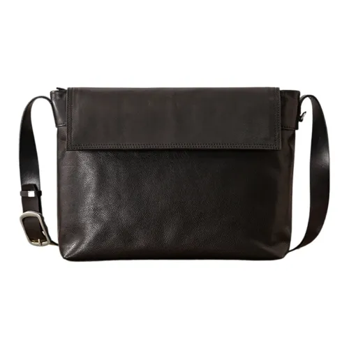 Back Step Сумка через плечо из коровьей кожи большая унисекс черная