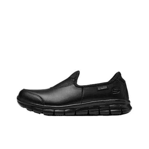 SKECHERS WORK Повседневные кожаные туфли MID Топ Черный/BLK Женские