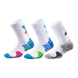 Баскетбольные носки, упаковка из 3 пар (белый, синий, розовый / белый, синий, зеленый / белый, серый, черный).