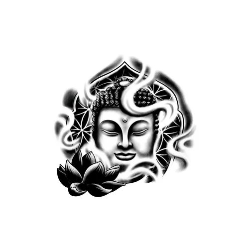 LIEJI Лотос Отражение Будда Травяной Татуировка Наклейка