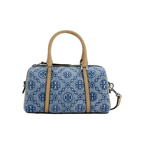 TORY BURCH T Monogram Ткань с коровьей кожей Одно плечо Сумка Мини Женская Розовый Синий