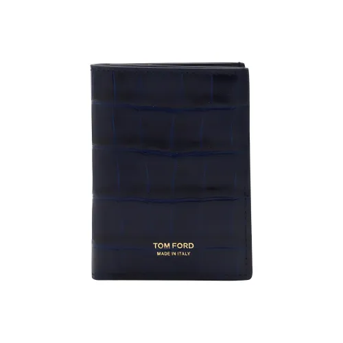 TOM FORD Кошелек из телячьей кожи держатель для карт мужской темно-синий