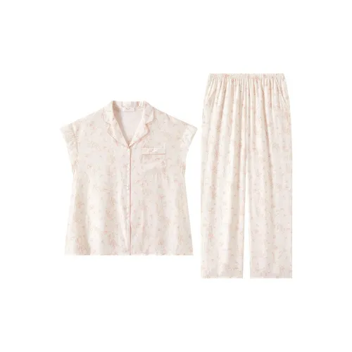 MANNIFEN 990 Глина Printed Апельсин Женские Пижамные комплекты