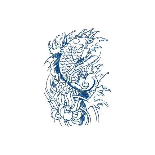 SHITIAN Карп Прыжущий Лотос Pool Травяной Водонепроницаемый Временные Татуировки