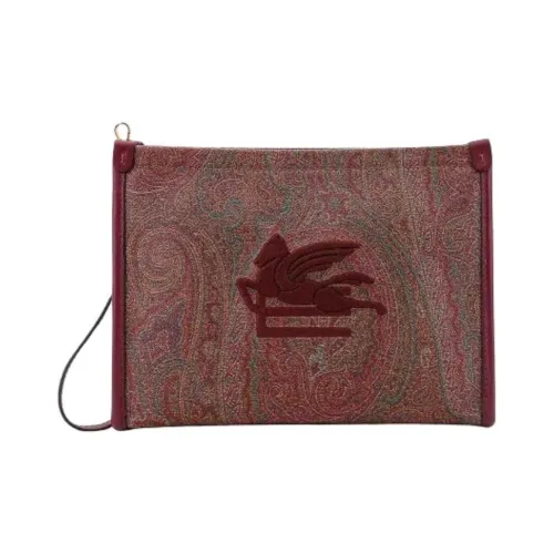 ETRO Pegaso Покрытие Холст Сумка Клатч Мужской Коричневый