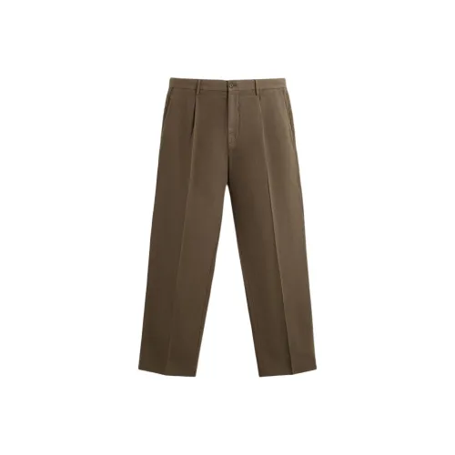 ZARA Khaki Мужские костюмные брюки