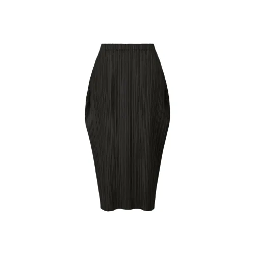 PLEATS PLEASE ISSEY MIYAKE Повседневная длинная юбка женская черная