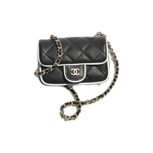 CHANEL Sheepskin Clutch Shoulder Bag Women's Black CHANEL Овчина Клатч Сумка через плечо Женская Черная