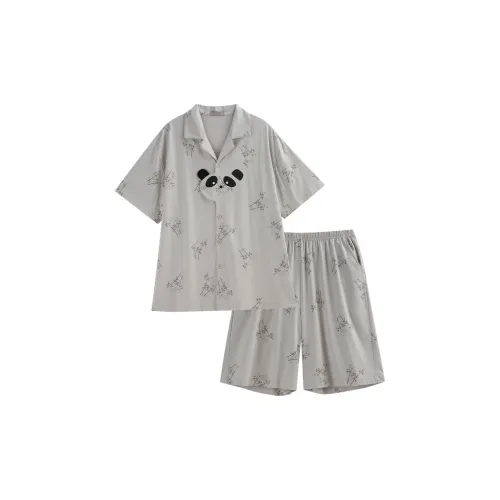 Same Language Перо-серый · Черничный бамбук Мужской комплект пижам