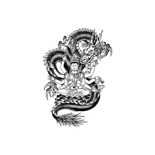 LIEJI Облако Robe Бродячий Дракон Травяной Tattoo Наклейка