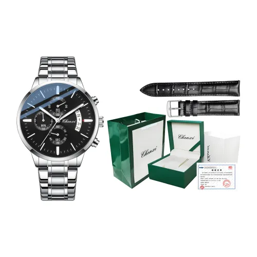 CHENXI Кварцевый механизм нержавеющая сталь ремешок мужские часы черный циферблат