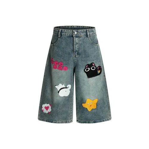 51XXHA Синие Унисекс Джинсовые Шорты