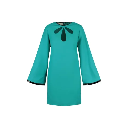 GUCCI Длинное платье с длинными рукавами женское синее