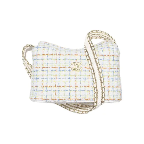 CHANEL Хлопок Сумка через плечо Женская Белая Многоцветная