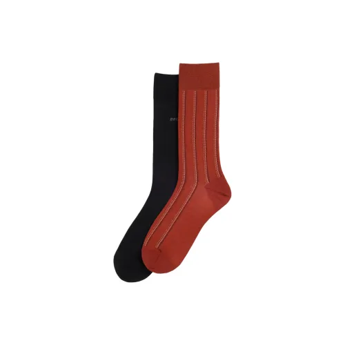 Hugo Boss 2 пачки красные + черные мужские носки MID до икры