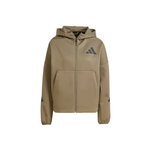 Adidas Куртки и Пальто Женские Оливкового цвета