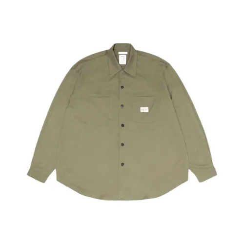 Stussy Оливково-коричневые Мужские Рубашки