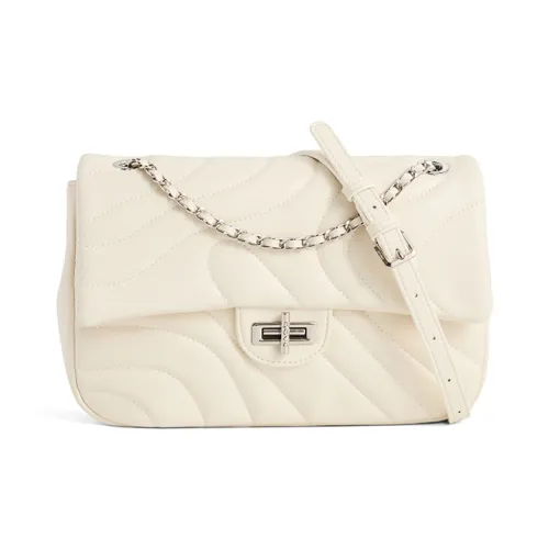 JACD ПУ (полиуретан) Одно плечо Сумка Большая Женская Молочно-белый Черный