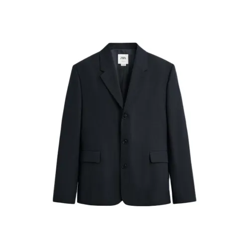 ZARA Морской синий Мужские Деловые костюмы